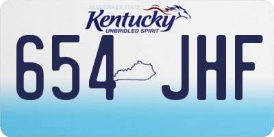 KY license plate 654JHF