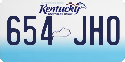 KY license plate 654JHO