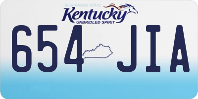 KY license plate 654JIA