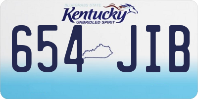 KY license plate 654JIB