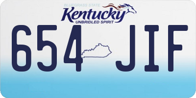 KY license plate 654JIF