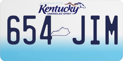 KY license plate 654JIM