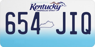 KY license plate 654JIQ