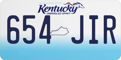 KY license plate 654JIR