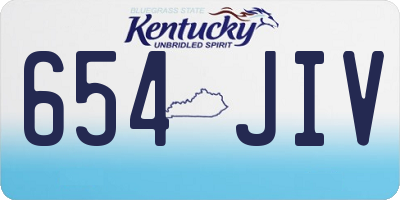KY license plate 654JIV