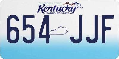 KY license plate 654JJF
