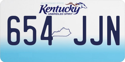 KY license plate 654JJN