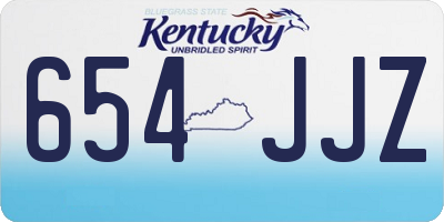 KY license plate 654JJZ