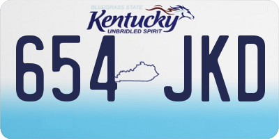 KY license plate 654JKD