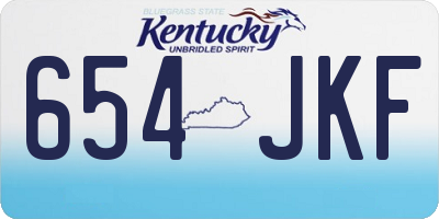 KY license plate 654JKF