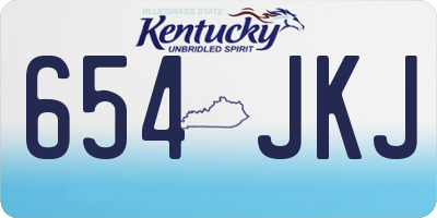 KY license plate 654JKJ