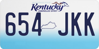 KY license plate 654JKK