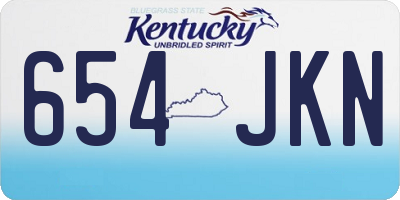 KY license plate 654JKN