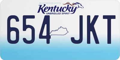 KY license plate 654JKT