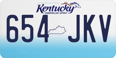 KY license plate 654JKV