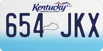 KY license plate 654JKX