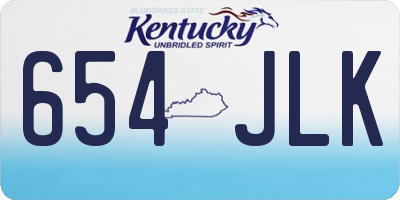 KY license plate 654JLK