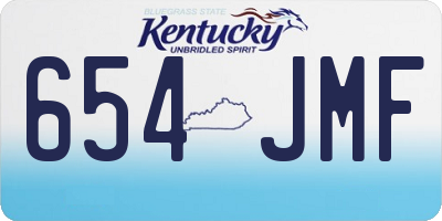 KY license plate 654JMF