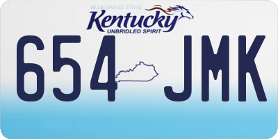 KY license plate 654JMK