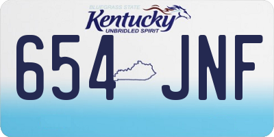 KY license plate 654JNF