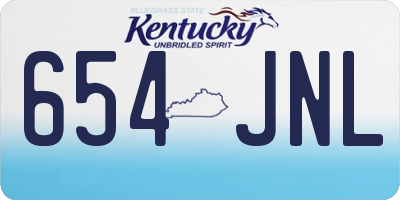 KY license plate 654JNL