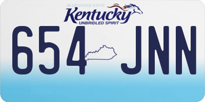 KY license plate 654JNN