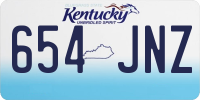 KY license plate 654JNZ