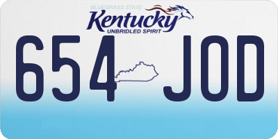 KY license plate 654JOD