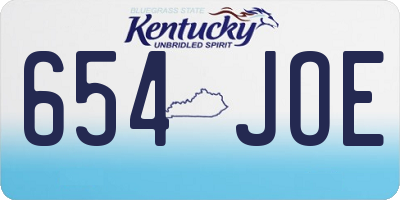 KY license plate 654JOE