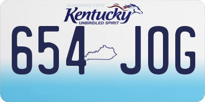KY license plate 654JOG