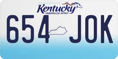 KY license plate 654JOK