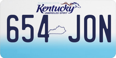 KY license plate 654JON