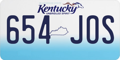 KY license plate 654JOS