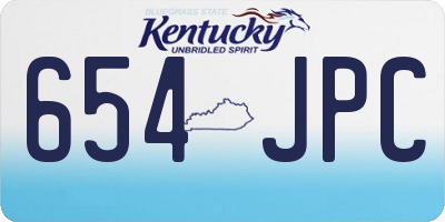 KY license plate 654JPC