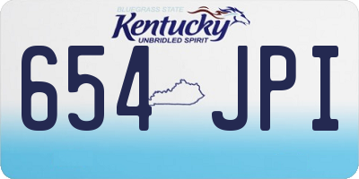 KY license plate 654JPI