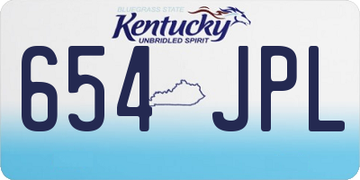KY license plate 654JPL
