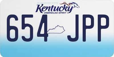 KY license plate 654JPP