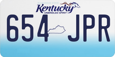 KY license plate 654JPR