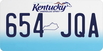 KY license plate 654JQA