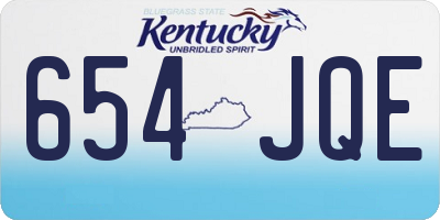 KY license plate 654JQE
