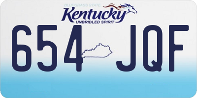 KY license plate 654JQF