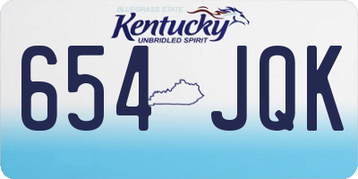 KY license plate 654JQK