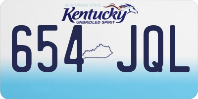 KY license plate 654JQL