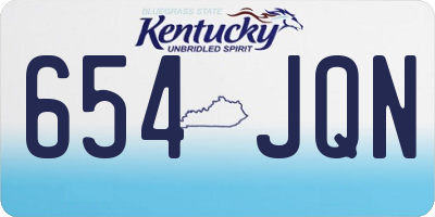 KY license plate 654JQN