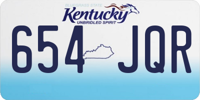 KY license plate 654JQR
