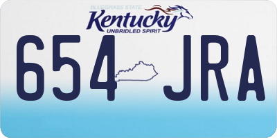 KY license plate 654JRA