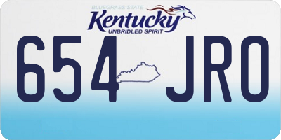 KY license plate 654JRO