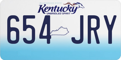 KY license plate 654JRY