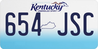 KY license plate 654JSC