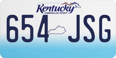 KY license plate 654JSG